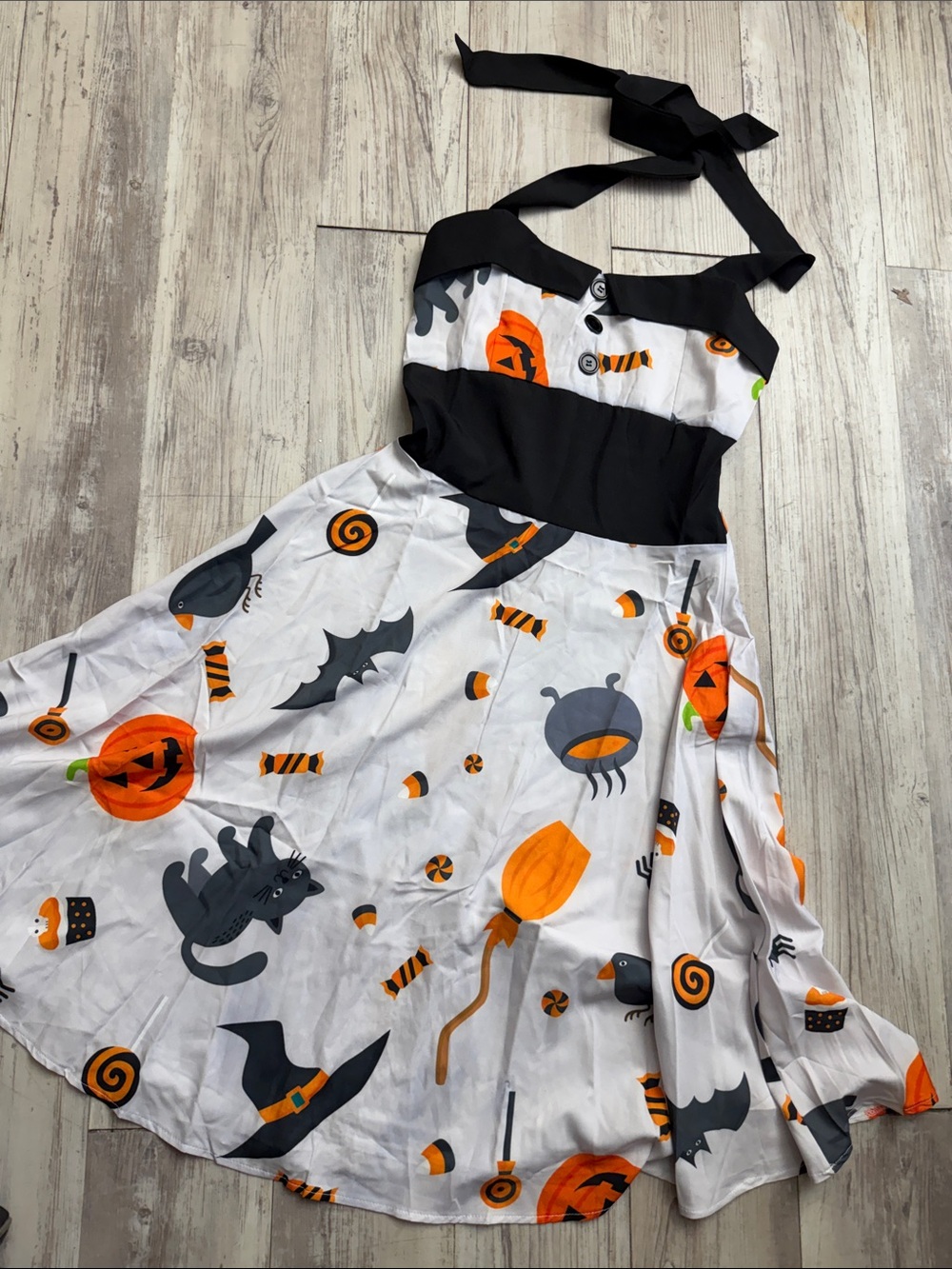 Halloween Print Halter Dress